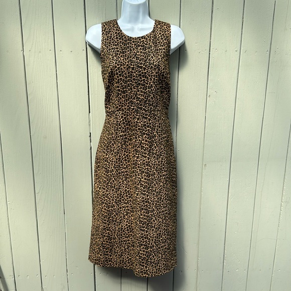 J. Crew Leopard print sheath dress 4 - Picture 1 of 8